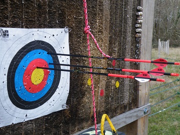 Alain 1ère volée poulies à 60m sur FITA 40cm
